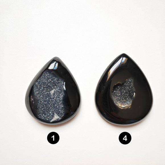 Ónix Negro Cabujones Grandes Forma Lagrima