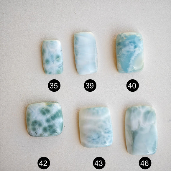 Cabujones Rectangulares de Larimar