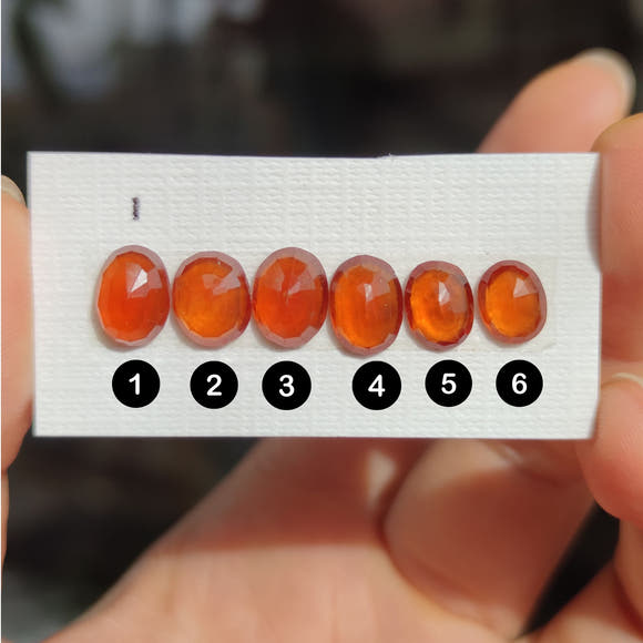 Hessonite Garnet Faceted Cabochons