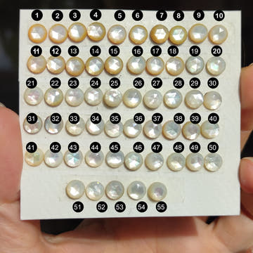 Round Mother of Pearl Cabochons 6mm in Rose Cut - 0