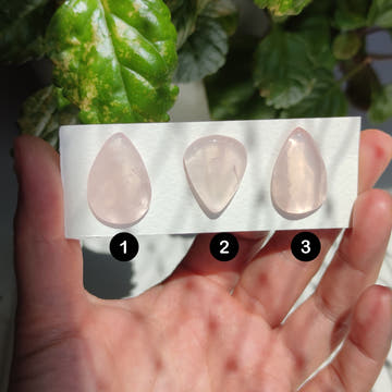 Rose Quartz Cabochons - Teardrop