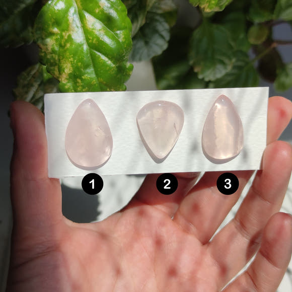Rose Quartz Cabochons - Teardrop