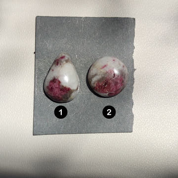 Small Pink Tourmaline in Quartz Cabochons