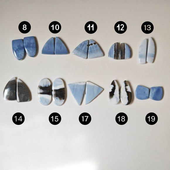 Ópalo Azul "Owyhee" Cabujones Pares