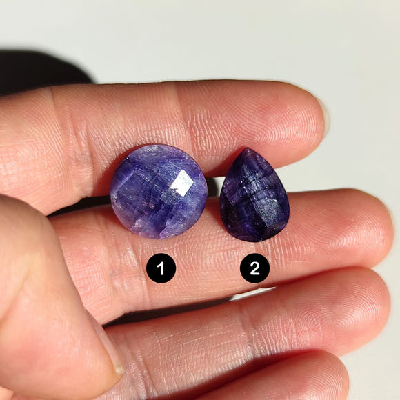 Blue Sillimanite Cabochons in Rose Cut