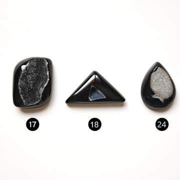 Black Onyx with Druzy Cabochons Assorted - 0