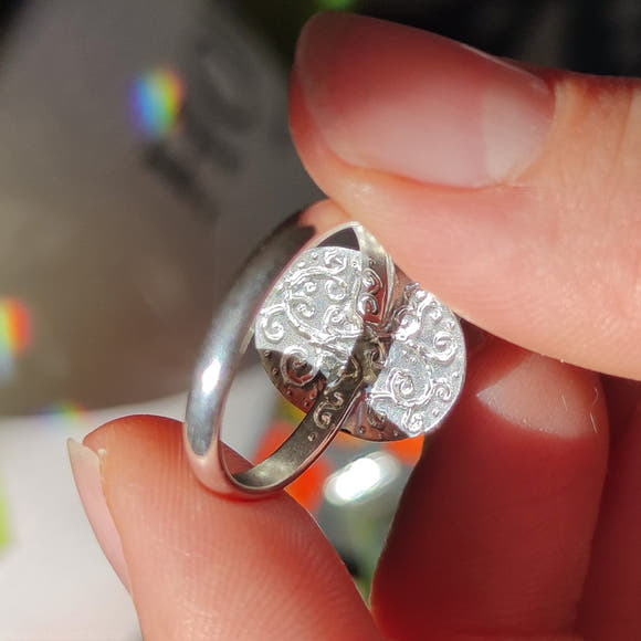Pink Tourmaline in Quartz Silver Ring - Anima Mundi Crystals