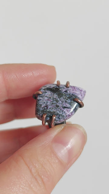 Charoite Ring - Freeform Cabochon - 0