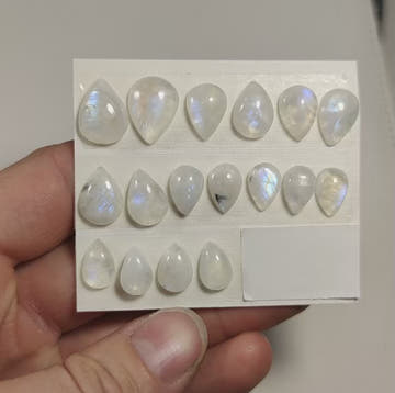 Rainbow Moonstone Teardrop Cabochons - 0