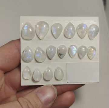 Piedra Luna Arcoíris Cabujones Forma Lagrima - 0