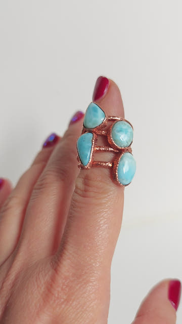 Larimar Ring - Electroformed Copper - 0