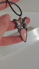 Butterfly Pendant · Pink Mookaite-2