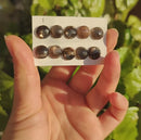 Cabujones Redondos de Piedra Sol Negra Facetada 10mm-7