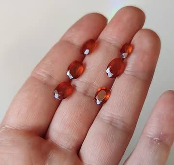 Hessonite Garnet Faceted Cabochons - 0