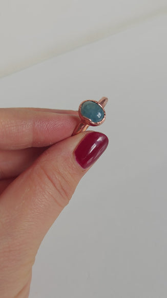 video anillo aguamarina cobre