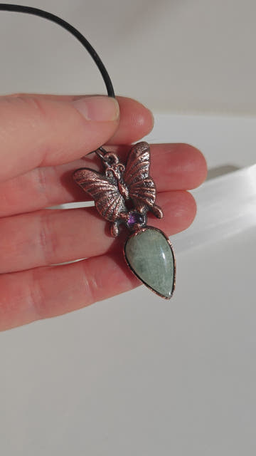 Colgante Mariposa · Aguamarina y Amatista - 0