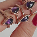 Anillo Amatista - Electroformado Cobre-6
