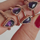 Anillo Amatista - Electroformado Cobre-6