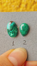 Cabujones de Shattuckita con Dioptasa · 2 Formatos · Namibia-2