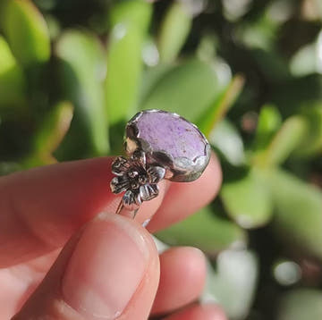 Sugilite Flower Ring - 0