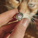 Ring with Pink Tourmaline in Quartz-2