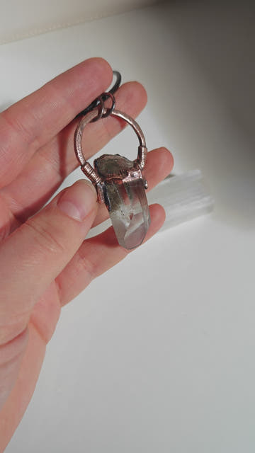 Chlorite Garden Lodolite Quartz Pendant - 0