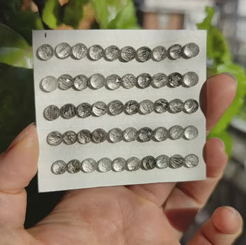 Faceted Black Rutilated Quartz Cabochons 6mm - 0