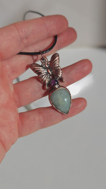 Colgante Mariposa · Aguamarina Luminosa - 0