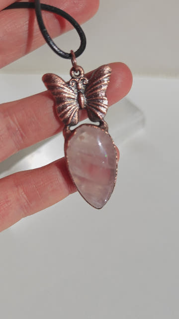 Colgante Mariposa · Cuarzo Rosa - 0