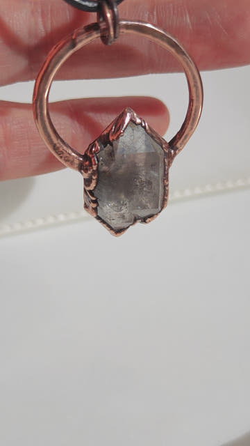 Hoop Pendant · Tibetan Quartz and Amethyst - 0