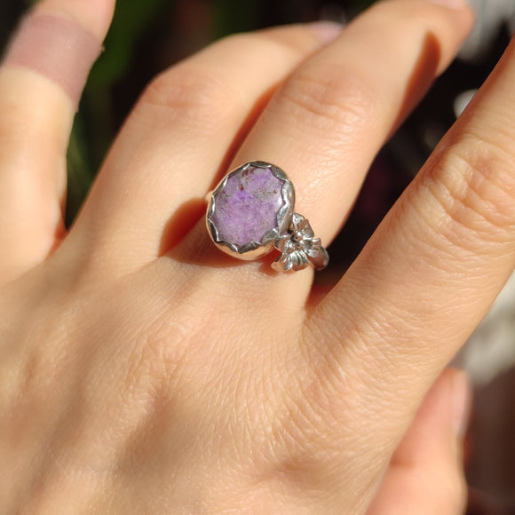 Sugilite silver Flower Ring - Anima Mundi Crystals
