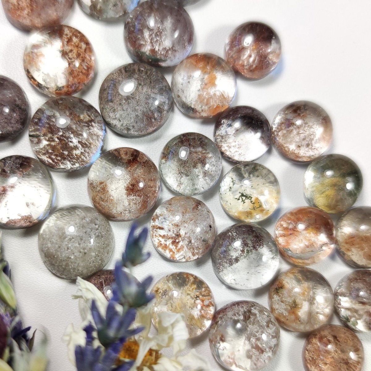 10-12mm Lodolite Cabochons - Anima Mundi Crystals