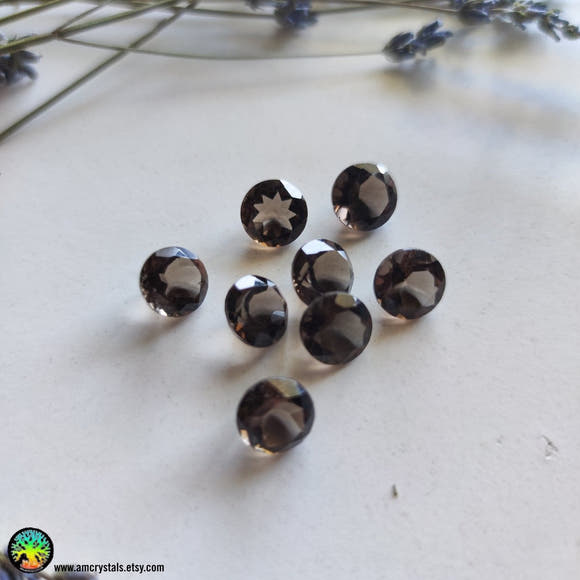 10mm Natural Smoky Quartz Calibrated Rose Cut - Anima Mundi Crystals