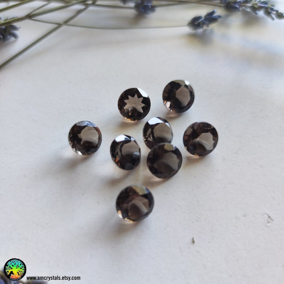 10mm Natural Smoky Quartz Calibrated Rose Cut - Anima Mundi Crystals