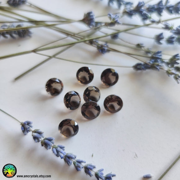 10mm Natural Smoky Quartz Calibrated Rose Cut - Anima Mundi Crystals