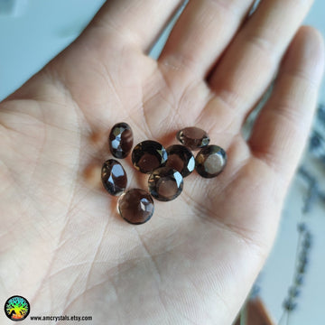 10mm Natural Smoky Quartz Calibrated Rose Cut - Anima Mundi Crystals