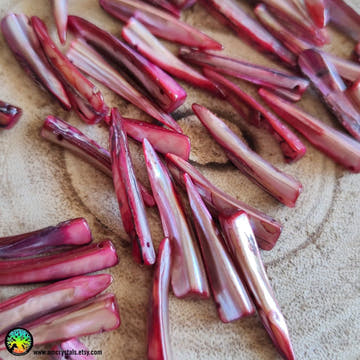 10x Purple Dyed Mother of Pearl Shell Spikes Beads - Anima Mundi Crystals