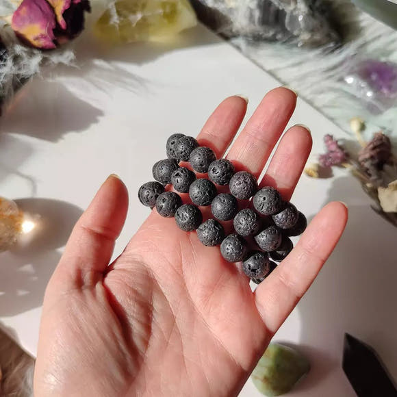 12mm Lava Stone Bracelets - Anima Mundi Crystals