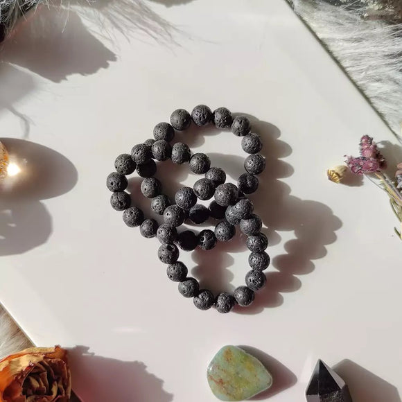 12mm Lava Stone Bracelets - Anima Mundi Crystals