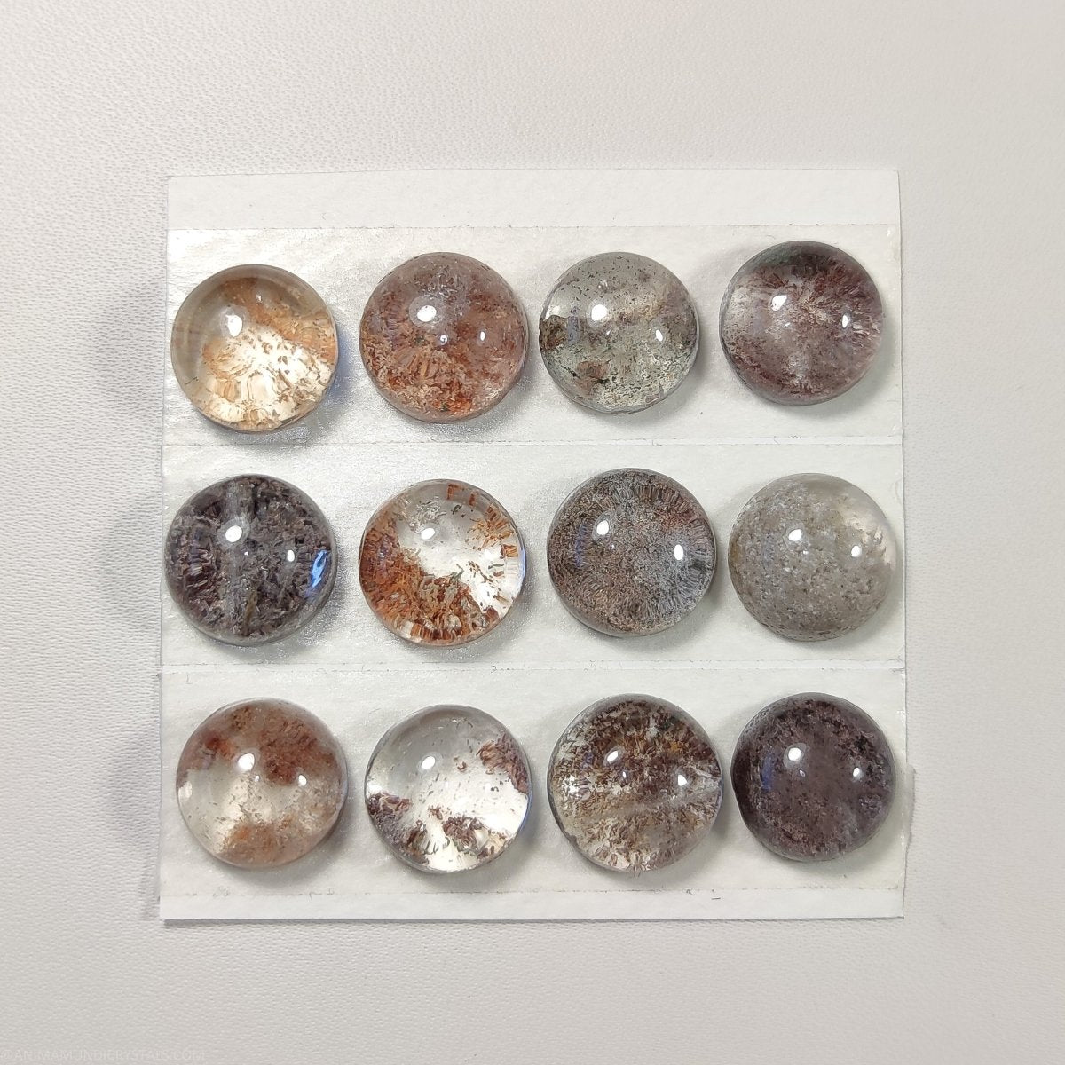 13-14mm Lodolite cabochons - Anima Mundi Crystals