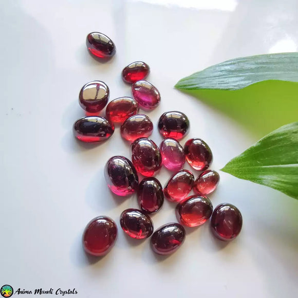 1x Oval Rhodolite Garnet Small Cabochons - Anima Mundi Crystals