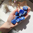 Rodados de lapislázuli natural de Afganistán, azul ultramarino con pirita dorada y calcita blanca, tamaños 25-34 mm