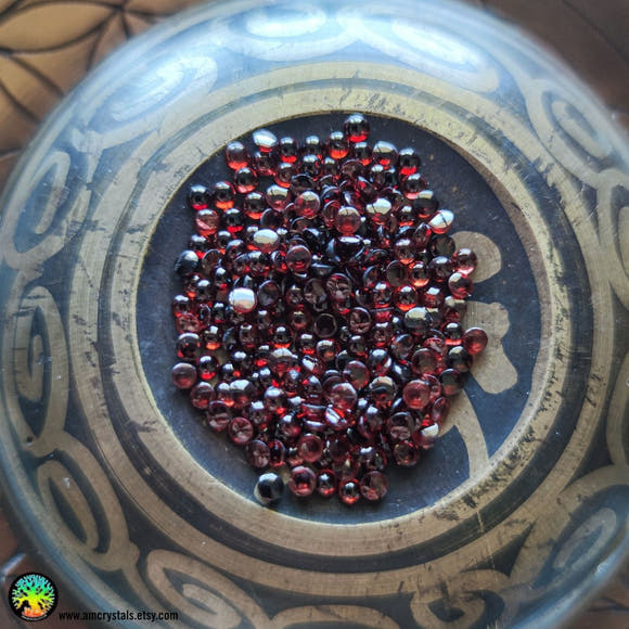 2.5-2.85mm Almandine Garnet Round Cabochons - Anima Mundi Crystals