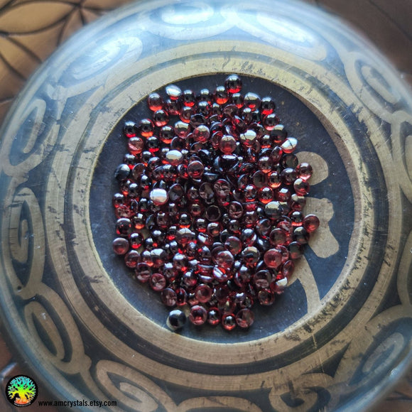 2.5-2.85mm Almandine Garnet Round Cabochons - Anima Mundi Crystals