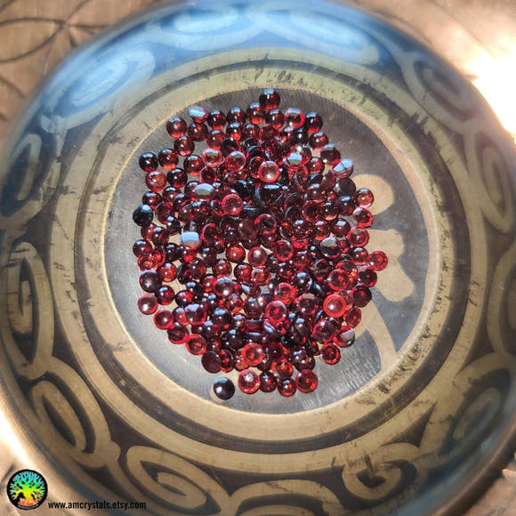 2.5-2.85mm Almandine Garnet Round Cabochons - Anima Mundi Crystals