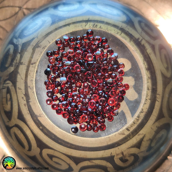 2.5-2.85mm Almandine Garnet Round Cabochons - Anima Mundi Crystals