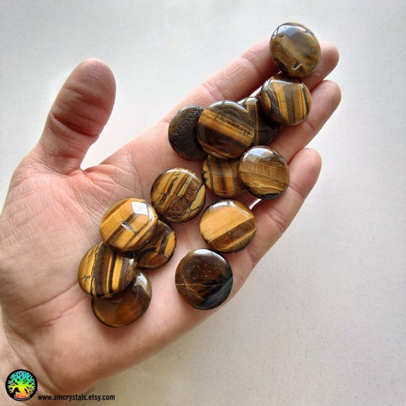 25mm Drilled Round Tiger Eye Bead - Anima Mundi Crystals