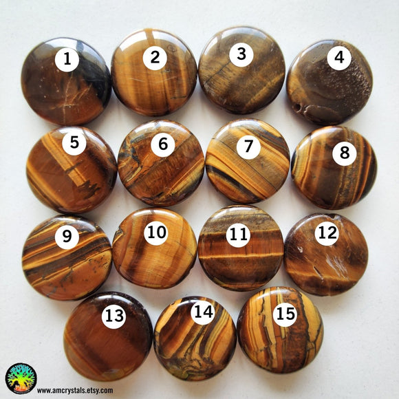 25mm Drilled Round Tiger Eye Bead - Anima Mundi Crystals