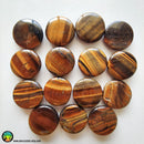 25mm Drilled Round Tiger Eye Bead - Anima Mundi Crystals