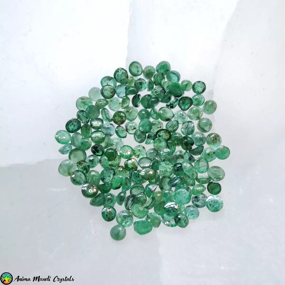 2mm Emerald Mini Cabochons - 5pcs - Anima Mundi Crystals